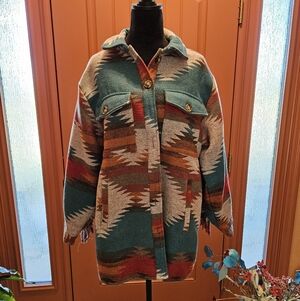 Southwestern Aztec Patterned Jacket
